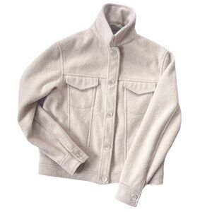 Joie Women’s Fleece Shacket / Cropped Peacoat Jacket in Ecru Sand (Small)